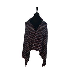 Talbots Fringe Scarf Throw Blanket Red White Blue